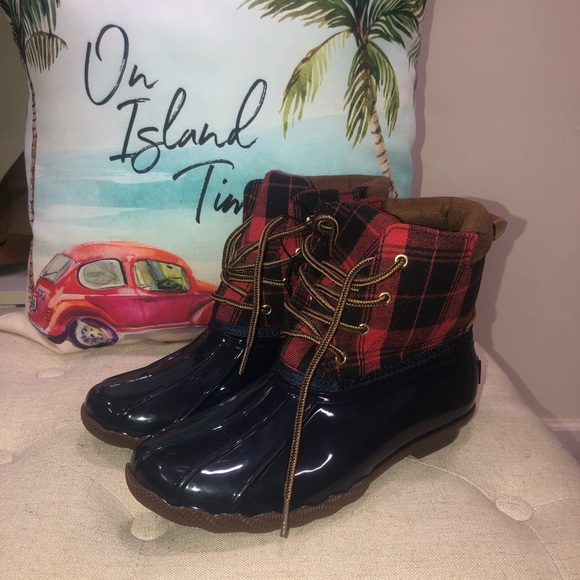 Jessica Carlife Checkered Plaid Rain Boot - Picture 2 of 10